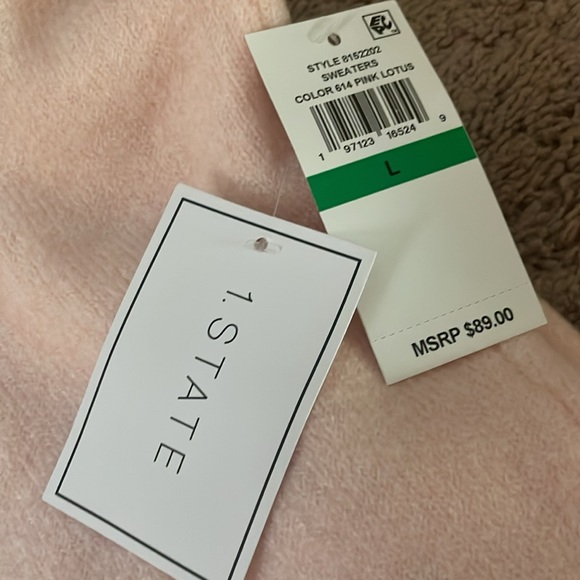 NWT 1. State open back/cross cross sweater in petal pink Size Large - Picture 2 of 7